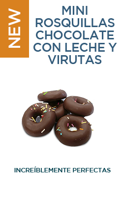 Mini rosquillas de chocolate con leche y virutas